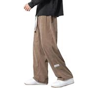 Automne Hiver Pantalon en Velours Côtelé Hommes Pantalon Japonais Vintage Hommes Velours Côtelé Baggy Pantalon Décontracté Droit, Khaki, XL