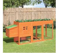""Automne/hiver""Poulailler marron 204x50x84cm bois massif de pin - HAuteur:84cm - Grande Taille &FR_283105
