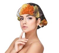 Automne Labrador Labrador Golden Retriever Chien Remerciant,Bonnet de nuit en satin pour adulte - Bonnet de nuit élastique pour femme, couvre-cheveux de nuit