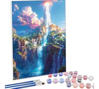 Automne Peinture par Numero Adulte Architecture, Peinture Numero Adulte Débutants DIY Pinceaux Paint de Dessin de Pigment Acrylique Kit, Loisirs Créatifs Decoration Maison Cadeau 90x120cm PjY1836 D-6