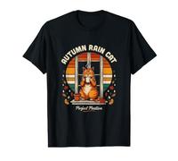 Automne Pluie Chat Position Parfaite Chats Félins d'automne T-Shirt Graphique avec Valeur