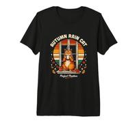 Automne Pluie Chat Position Parfaite Chats Félins d'automne T-Shirt Haut de Gamme