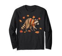 Automne Raton Laveur Feuilles d'automne Cozy Woodland Animal Forest Art Manche Longue