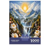 Automne Soleil Sommet Rose 1000 Pièces Puzzle Classique Art de la sérénité Alpine Coffret Puzzle Carton Épais - Ados 12-18 Ans, Logique, pour Les Amateurs De Puzzles 38x26cm/1000pcs