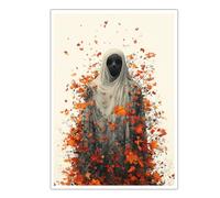 Automne Toile Art Mural Mystique Figure Imprimer Images Thème Automne Feuille D’érable Affiches Oeuvre Superbes Impressions Peintures Pour Chambre À Coucher Décor 80x135cm Sans Cadre