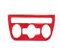 Automobile Accessoires d'intérieur Pour VW Pour Tiguan 2013-2017 Autocollant Cadre Panneau Climatisation Contrôle Central Voiture En Fibre De Carbone Véritable(Carbon red)