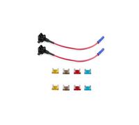 Automobile Car Truck 2 Pièces 16 awg Fusible Add-a-circuit Adaptateur TAP pour Fusible Mini-profil Low Fusible + 8 Pièces Mini Fusible Low Profile 5Apm 7.5Apm 10Apm 15Apm