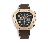 Automobili Lamborghini, Homme, Accessoires, Noir, Taille: ONE Size Montre chronographe automatique en cuir noir