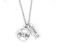 Automotivation 45 lbs POIDS Barbell Fitness Kettlebell Haltère STRONG IS Beau collier Charms Pendentif collier