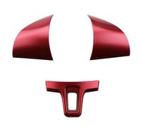 Automotive Interior 3 Pièces/ensemble Pour VW Pour Tiguan 2010-2015 Pour Touran Pour Passat 2011-2015 Garniture De Volant Chromé ABS(Red)