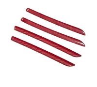 Automotive Interior Trim Panels Pour A3 8V S3 2014-2020 Bandes Décoratives Rouges Pour Console Centrale Et Tableau Bord Autocollants ABS Pour Portes Voiture Style Fibre Carbone(4PCS Red)