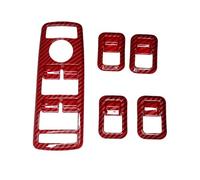 Automotive Interior Trim Panels Pour Mercedes A B C E G GLE GLA CLA GLK Classe W176 W246 W204 W212 W166 ABS Bouton de lève-vitre de voiture Autocollant décoratif pour cadre(Carbon fiber Red)