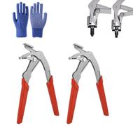 Automotive Panel Clip Removal Pliers, Stainless Steel Push Pin Pliers & Car Fastener Remover, Spring-Loaded Damage-Free Trim Tool with 4-Point Support for Auto Door/Interior, DIY Mechanic (2pcs)