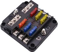 Automotive Pc Waterproof Fuse Box With LED Indicator 5a 10a 15a 20a Fuse Spade For Cars Suv Rv Buses Yachts Boats As Picture Show