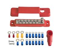 Automotive Terminal Block, 12 Position Power Rail Strip, Heavy Duty with Protective Cover, Terminal Strip for Secure Electrical Connections, Marine, Boat, Car, Battery, Wiring Projects