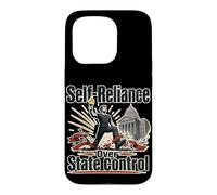 Autonomie Contre contrôle étatique Phrase Humour Retro Coque pour iPhone 15 Pro