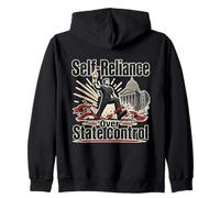 Autonomie Contre contrôle étatique Phrase Humour Retro Sweat à Capuche