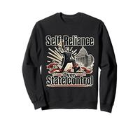 Autonomie Contre contrôle étatique Phrase Humour Retro Sweatshirt