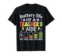 Autonomie de la Batterie d'un Professeur d'aide à la rentrée Scolaire T-Shirt
