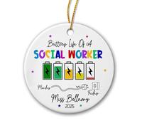 Autonomie De La Batterie d'un Travailleur Social Ornement Suspendu Décoratifs Décoration De Noël A Suspendre Drôle Pendentif De Noël pour Maison Fête Jardin