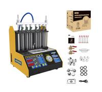AUTOOL Machine de Nettoyage d'injecteur à Ultrasons de Voiture 220V, Nettoyeur Testeur d'essai de Fuite d'injecteur de Carburant avec 6 Cylindres pour Automobile Moto
