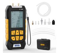 AUTOOL Manomètre, Digital Testeur Pression de gaz ±0.25% FSO Précision, -1-3Bar, Manometrepour Climatisation Auto Réfrigérateur avec Adaptateur, écran LCD Rétroéclairé, 10 Unités, Boîte à Outils
