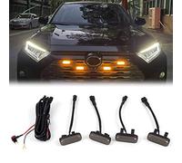 Autophoton Voiture ambre lumière avant calandre gril lumière LED DRL Kit de feux de jour pour RAV4 XA50 2019-2022 (Noir fumé)