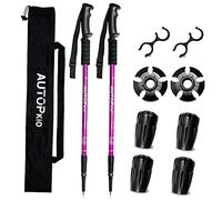AUTOPkio Baton de Marche Nordique Bâton de Randonnée Telescopique 2 Pcs Aluminium Antichoc Réglable en 35 à 135 cm Canne de Marche du Trekking Alpinisme Camping Voyage
