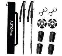AUTOPkio Baton de Marche Nordique Bâton de Randonnée Telescopique 2 Pcs Aluminium Antichoc Réglable en 35 à 135 cm Canne de Marche du Trekking Alpinisme Camping Voyage