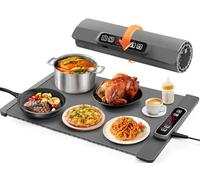 AUTOPkio Chauffe Assiette Électrique, Plateau Chauffante Pliable