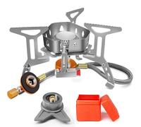 AUTOPkio Réchaud Camping à Gaz, 3500W Portable Brûleur Camping avec Adaptateur, Coupe-Vent Pliable Réchaud Gaz avec Allumage Piézo-électrique pour Randonnée/Outdoor/Barbecue/Trekking