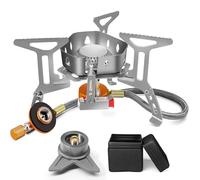 AUTOPkio Rechaud Camping Gaz 3500W, Portable Réchaud de Camping avec Allumage Piézo-électrique et Adaptateur, Mini Brûleur Gaz Camping pour Randonnée/Outdoor/Trekking