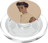 Autoportrait avec Chemise rayée, par Egon Schiele (1910) PopSockets PopGrip pour MagSafe