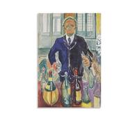 Autoportrait avec une bouteille de vin - Poster d'Edvard Munch (4) - Décoration murale pour salon - 20 x 30 cm