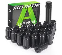 AUTOPTIM Lot de 23 écrous de roue 1/2-20 - Remplacement pour Jeep Wrangler JK 1987-2018, Liberty 2002-2012, Grand Cherokee 1993-2010, hexagonaux de 17 mm, écrous courts noirs à extrémité fermée avec