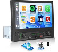 Autoradio 1 Din 8 Pouces Tactile Apple CarPlay Android Auto Sans Fil Bluetooth Mirror Link FM AM SWC DSP EQ USB Caméra Mic