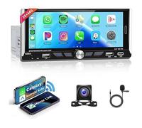 Autoradio 1 Din Android avec Écran Tactile 6.9""[2+32Go] Carplay Sans Fil,GPS/WiFi/Bluetooth/FM/RDS/EQ, Caméra de Recul