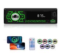 Autoradio 1 Din - Autoradio Bluetooth - Poste Radio Voiture Bluetooth avec FM Radio Emplacement de l'APP Mise Hors Tension Mémoire AUX TF Entrée Disque USB Amplificateur de Puissance+ Télécommande