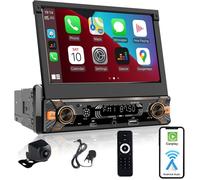 Autoradio 1 Din Autoradio Écran Tactile 7"" Motorisé Compatible Apple CarPlay Android Auto