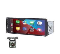 Autoradio 1 Din avec CarPlay sans Fil Android Auto Autoradio Bluetooth à écran Tactile de 6,9 Pouces avec Prise en Charge de la caméra de recul 12 LED FM AM RDS Radio Mirror Link