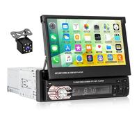 Autoradio 1 Din Bluetooth,7 Pouces Auto Retractable HD Écran Tactile Poste Radio Voiture Radio FM SD/USB/AUX Lien Miroir