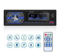 Autoradio 1 Din Bluetooth Mains Libres - FM Radio/USB/TF/Aux/RCA/7 Couleurs/APP Localise la Voiture - Lecteur MP3 avec Télécommande - Stéréo Récepteur Charge Rapide