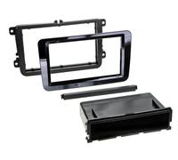 Autoradio 1-DIN Cadre d’installation Noir laqué pour Škoda Superb 3T5