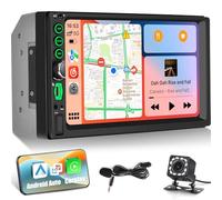 Autoradio 2 Din avec Carplay sans Fil et Android Auto - Autoradio à écran Tactile 7 Pouces avec Mirror Link, EQ, SWC, Bluetooth, Radio FM, Port TF/USB/AUX + Caméra de Recul