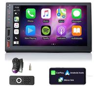 Autoradio 2 Din Carplay Android Auto Sans Fil Écran Tactile 7"" Bluetooth GPS AM/FM/RDS MirrorLink USB 7 Couleurs LED Chargeur