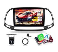 Autoradio 2 DIN Motorsi Android 15 4+128G pour Fiat Doblo/Yeni Kasa 2015, écran Tactile 9 Pouces 1280p HD Incell iOS Carplay, Bluetooth 5.0, GPS, WiFi, 2USB, Caméra de Recul AHD 720p et Micro
