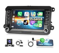 Autoradio 2 Din Motorsi pour VW Golf 5 6 Polo Seat Android 15 Radio Stéréo 7'' 2+64G iOS Carplay pour Passat Skoda Caddy Radio Android Auto avec GPS Bluetooth FM/RDS, Caméra de Recul AHD Micro