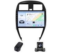 Autoradio 2 Din pour Nissan Sunny 2014-2016 Carplay sans Fil et Android Auto/Radio à écran Tactile 10 Pouces 1080P avec BT 5.0 FM AM RDS Navigation GPS WiFi + caméra de recul(NF-7)