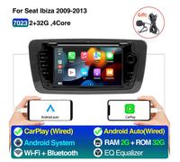 Autoradio 2 Din pour Seat Ibiza 2009-2013 lecteur multimédia Audio CarPlay Android Auto GPS Bluetooth WIFI FM RDS Autoradio