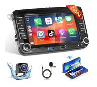 Autoradio 2G+64G pour VW Golf 5 6 Polo Seat Skoda Passat avec A-pple CarPlay, Podofo 7'' Android Auto Radio avec GPS Navigation/WiFi/Bluetooth/HiFi/EQ/FM/RDS+AHD Caméra de Recul, Micro